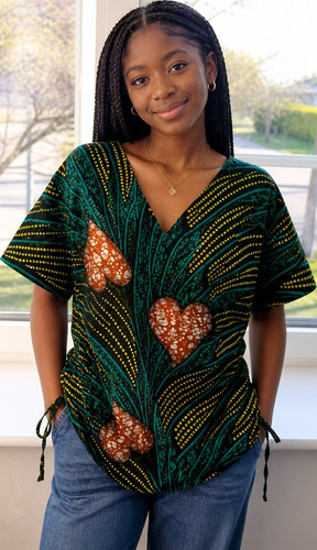 Green women dashiki - green, women's