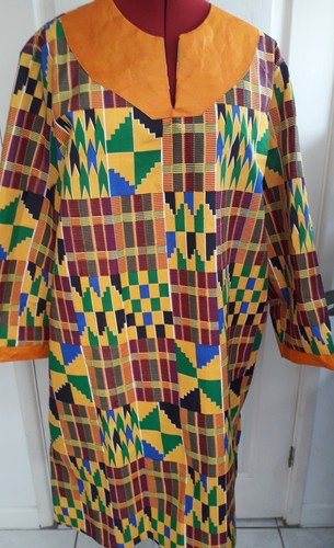 Vibrant dashiki dress with - vibrant,
