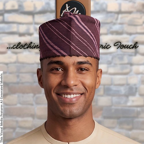 Handcrafted maroon aso oke - handcrafted,